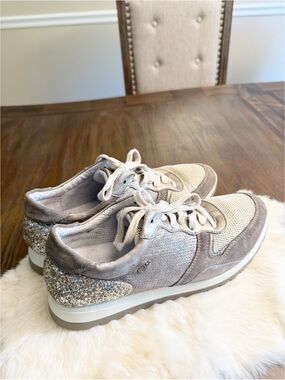 Igi & Co Italian Womens Fashion Sneakers Brown suede Glitter Size 10 US 41 EUR